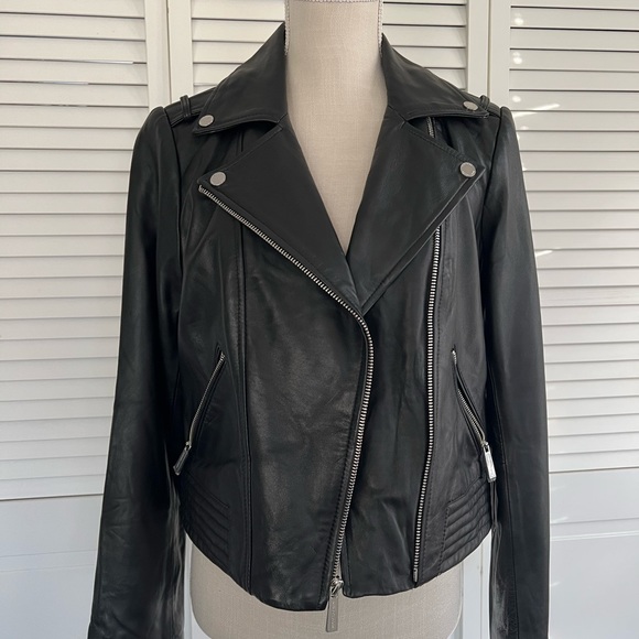 Michael Kors Leather Moto Jacket - Picture 8 of 10